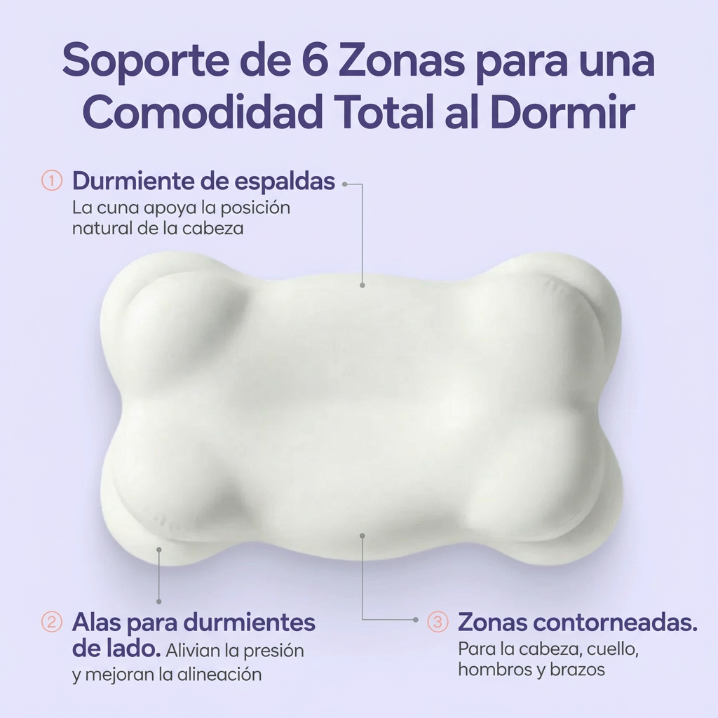 COMPRE 1 LLEVA 4 | Almohada Cervical Ergonómica con Memory Foam y Funda Refrescante | Máximo Confort para Dormir Mejor
